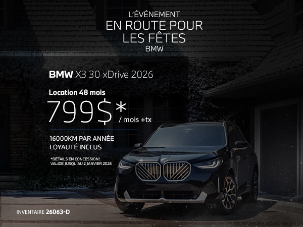 Bannière de BMW X3 30 xDrive 2026