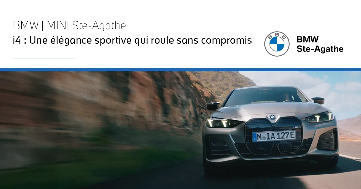 BMW i4 2025 : Gran Coupé électrique & sportif chez BMW Ste‑Agathe
