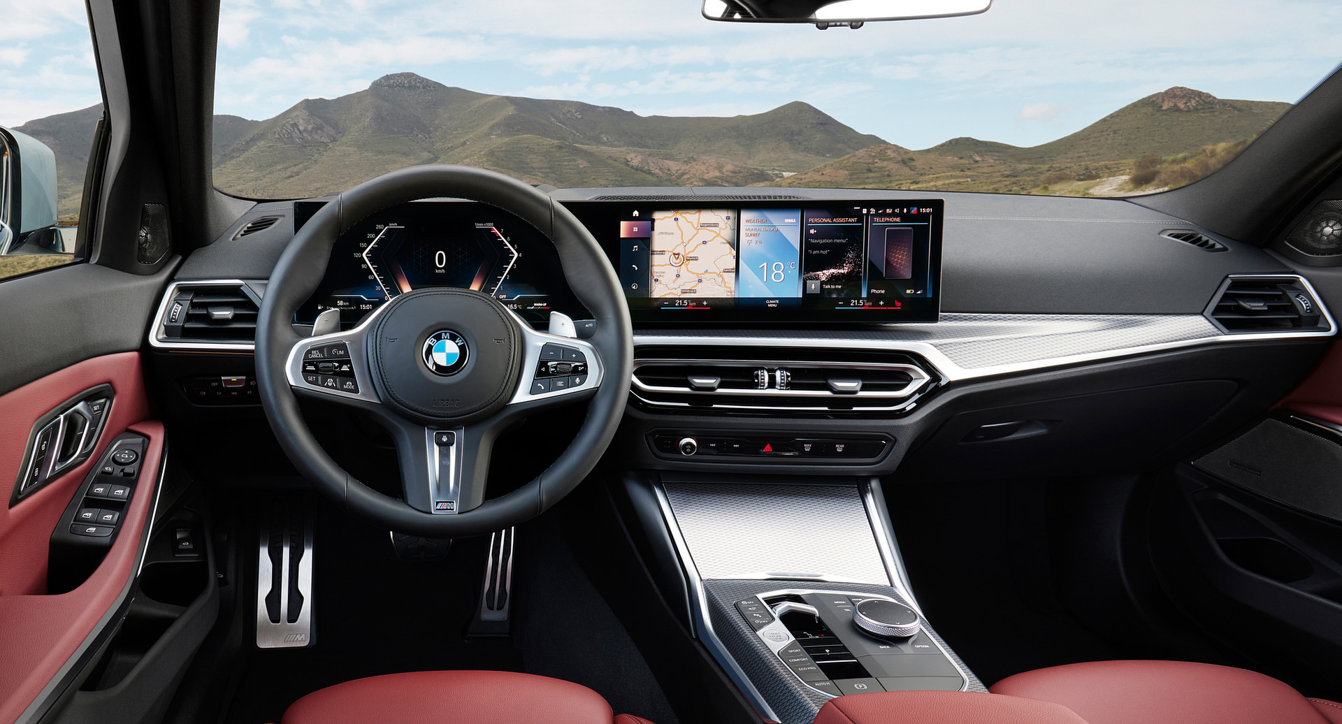 Intérieur de la cabine d'une BMW Série 3 2023 